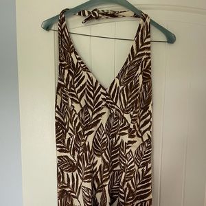 Tropical Print Halter Dress